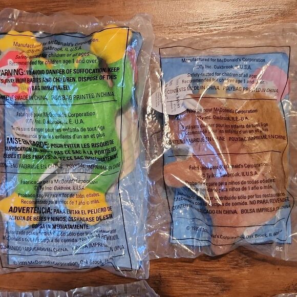 Bundle of 6 unopened McDonalds happy meal teanie beanie babies from 1999 - Picture 3 of 5